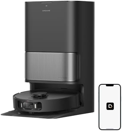DREAME L40 Ultra Gen 2 Robot Vacuum and Mop with 25 000Pa Suction  Extendable Side Brush and Mop  All in One Self Emptying & Cleaning Dock  Voice & App Control  Black