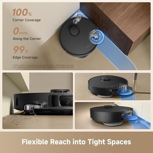 DREAME L40 Ultra Gen 2 Robot Vacuum and Mop with 25 000Pa Suction  Extendable Side Brush and Mop  All in One Self Emptying & Cleaning Dock  Voice & App Control  Black