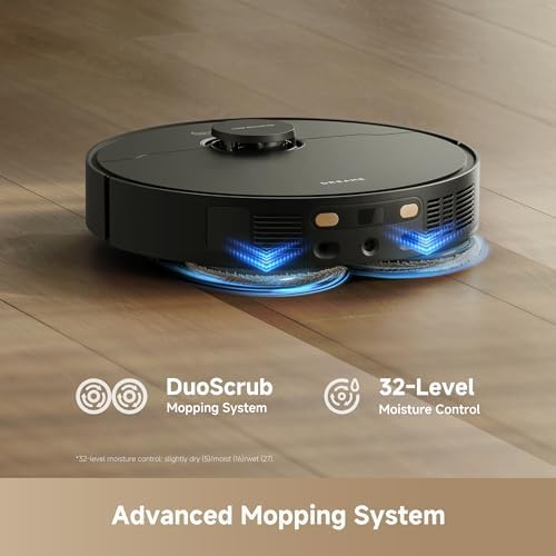 DREAME L40 Ultra Gen 2 Robot Vacuum and Mop with 25 000Pa Suction  Extendable Side Brush and Mop  All in One Self Emptying & Cleaning Dock  Voice & App Control  Black