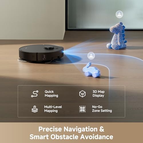DREAME L40 Ultra Gen 2 Robot Vacuum and Mop with 25 000Pa Suction  Extendable Side Brush and Mop  All in One Self Emptying & Cleaning Dock  Voice & App Control  Black