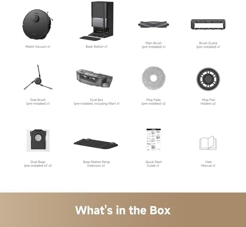 DREAME L40 Ultra Gen 2 Robot Vacuum and Mop with 25 000Pa Suction  Extendable Side Brush and Mop  All in One Self Emptying & Cleaning Dock  Voice & App Control  Black