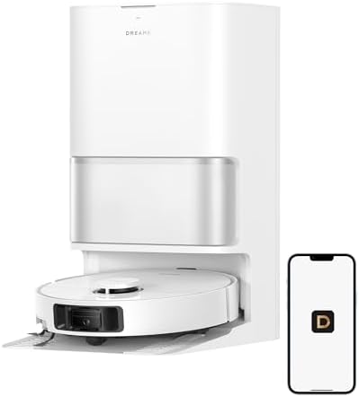 DREAME L40 Ultra Gen 2 Robot Vacuum and Mop with 25 000Pa Suction  Extendable Side Brush and Mop  All in One Self Emptying & Cleaning Dock  Voice & App Control  White