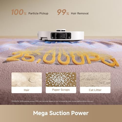 DREAME L40 Ultra Gen 2 Robot Vacuum and Mop with 25 000Pa Suction  Extendable Side Brush and Mop  All in One Self Emptying & Cleaning Dock  Voice & App Control  White