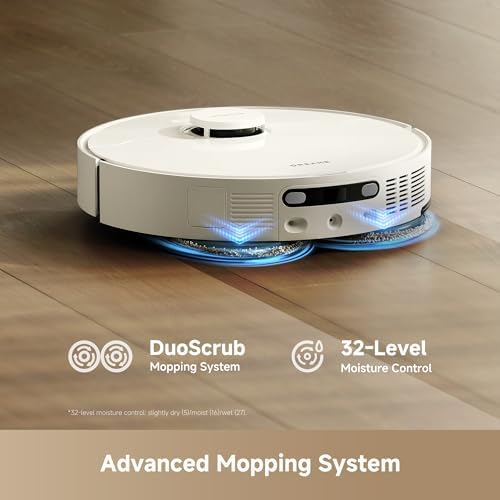 DREAME L40 Ultra Gen 2 Robot Vacuum and Mop with 25 000Pa Suction  Extendable Side Brush and Mop  All in One Self Emptying & Cleaning Dock  Voice & App Control  White