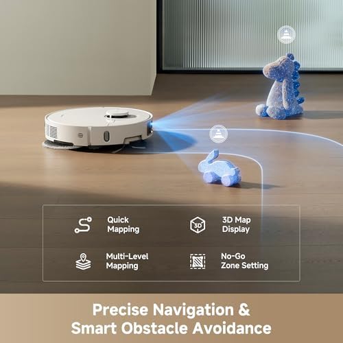 DREAME L40 Ultra Gen 2 Robot Vacuum and Mop with 25 000Pa Suction  Extendable Side Brush and Mop  All in One Self Emptying & Cleaning Dock  Voice & App Control  White