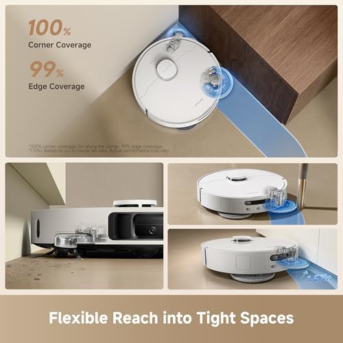 DREAME L40 Ultra Gen 2 Robot Vacuum and Mop with 25 000Pa Suction  Extendable Side Brush and Mop  All in One Self Emptying & Cleaning Dock  Voice & App Control  White