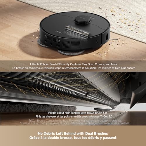 DREAME L40s Ultra AE Robot Vacuum and Mop Combo  19 000Pa Suction  Self Emptying Dust Box  Flexible Mop & 167  Self Cleaning Washboard  Diverse Brush Selection  All in One Station  Auto Refill