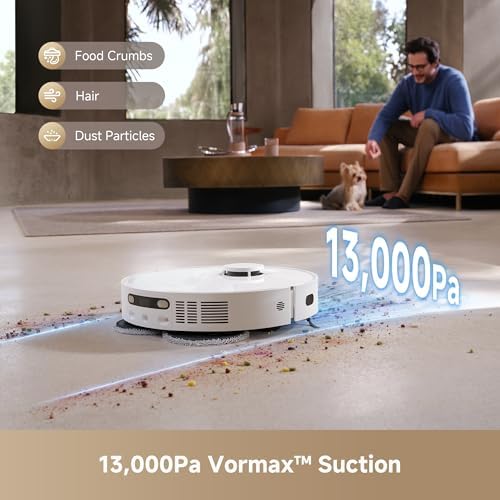 DREAME L40s Ultra CE Robot Vacuum and Mop Combo with Self Emptying Dock  13 000Pa Suction  Mop Self Cleaning and Auto Raising  Ultrasonic Carpet Sensing  Ideal for Pet Hair  Carpet and Hard Floors