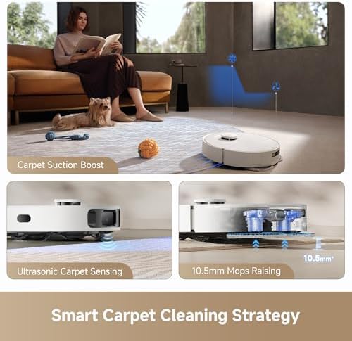 DREAME L40s Ultra CE Robot Vacuum and Mop Combo with Self Emptying Dock  13 000Pa Suction  Mop Self Cleaning and Auto Raising  Ultrasonic Carpet Sensing  Ideal for Pet Hair  Carpet and Hard Floors