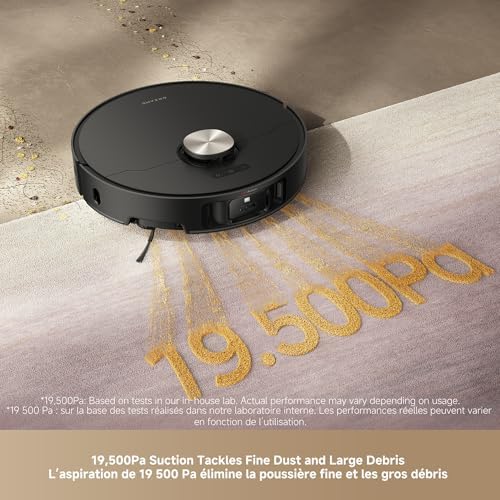 DREAME L50 Ultra Robot Vacuum and Mop Black with Auto Empty and Mop Self Cleaning  Precise Obstacle Avoidance  19 500Pa Suction  HyperStream Detangling DuoBrush
