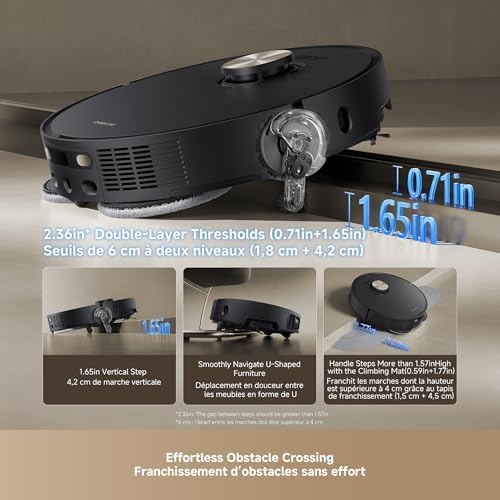 DREAME L50 Ultra Robot Vacuum and Mop Black with Auto Empty and Mop Self Cleaning  Precise Obstacle Avoidance  19 500Pa Suction  HyperStream Detangling DuoBrush