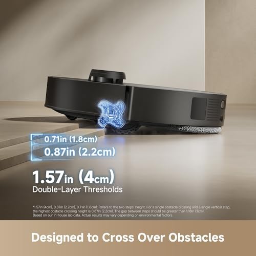 DREAME Robot aspirador y trapeador L60 Ultra PE, succión de 30,000 Pa, autolimpieza, limpieza profunda de esquina a borde, cepillo desenredante, evita obstáculos y navegación de 360°, color negro