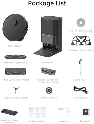 DREAME X40 Ultra Robotic Vacuum with Removable & Liftable Mop  12 000Pa Suction  Side Brush Extensive Cleaning  158 F Mop & Washboard Self Cleaning  Auto Empty  Auto Refill  liftable Brushes