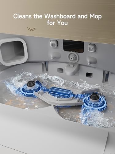 Aspiradora ultra robótica X40 con trapeador extraíble y elevable, succión de 12,000 Pa, limpieza extensiva de cepillo lateral, trapeador de 158 °F y tabla de lavar, autolimpieza de vacío, recarga automática, cepillos elevables, color blanco