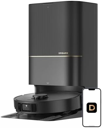 Aspiradora ultra robótica X40 con trapeador extraíble y elevable, succión de 12,000 Pa, limpieza extensiva de cepillo lateral, trapeador de 158 °F y tabla de lavar, autolimpieza de vacío, recarga automática, cepillos elevables, color blanco