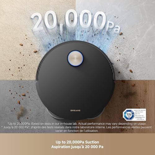 DREAME X50 Ultra Complete Robot Vacuum and Mop with Auto Empty and Mop Self Cleaning  20 000Pa Suction  Obstacle Avoidance and 360  Navigation  Corner to Edge Deep Cleaning  Detangling Brush  Black 
