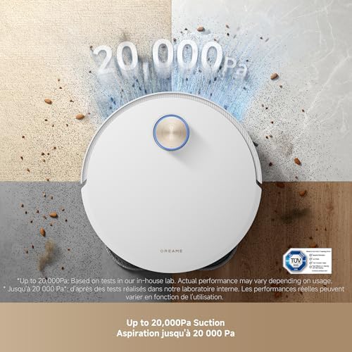 DREAME X50 Ultra Complete Robot Vacuum and Mop with Auto Empty and Mop Self Cleaning  20 000Pa Suction  Obstacle Avoidance and 360  Navigation  Corner to Edge Deep Cleaning  Detangling Brush  White 