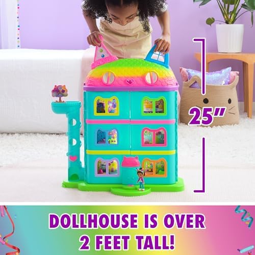 DREAMWORKS GABBYS DOLLHOUSE  14 Pc Celebration Dollhouse  25 Inches Tall  with Toy Figures  Doll House Furniture & 10 Sounds  Kids Toys for Girls & Boys Ages 3
