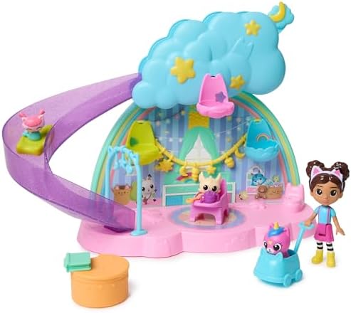 DREAMWORKS GABBYS DOLLHOUSE  14 Pc Celebration Dollhouse  25 Inches Tall  with Toy Figures  Doll House Furniture & 10 Sounds  Kids Toys for Girls & Boys Ages 3