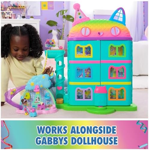DREAMWORKS GABBYS DOLLHOUSE  14 Pc Celebration Dollhouse  25 Inches Tall  with Toy Figures  Doll House Furniture & 10 Sounds  Kids Toys for Girls & Boys Ages 3