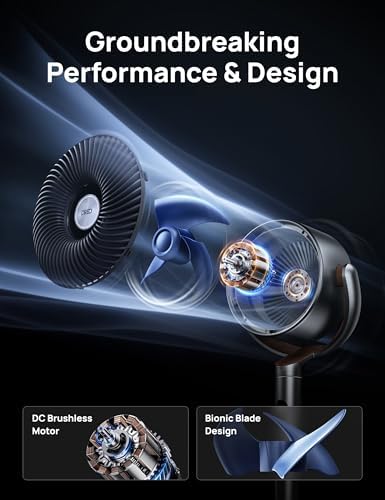 DREO Fan for Bedroom  120  120 Omni directional Oscillating Fan  90ft  DC Motor  20 dB Quiet Standing Pedestal Fans  8 Speeds  3 Modes Circulator with Remote  35 40 Adjustable Height  8H Timer