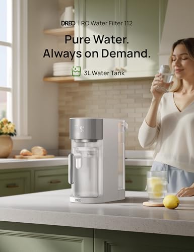 DREO Reverse Osmosis Water Filter Countertop  RO Filtration System  3 1 Pure to Drain  TDS & Filter Life & Autofill Pitcher  Installation Free  Self Cleaning Water Purifier  RO Water Filter