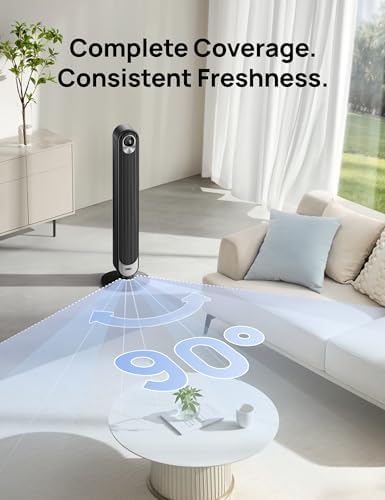DREO Tower Fan for Bedroom  28 ft/s  20dB Quiet Fans that Blow Cold Air  9 Speeds  4 Modes  12H Timer  Oscillating Cooling Standing Floor Fan Powerful for Indoor Home Office Room  LED Display  42 inch