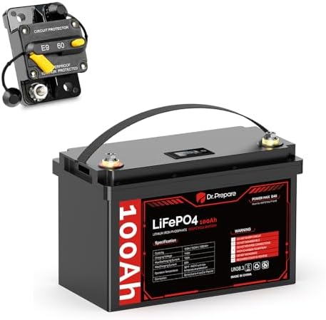 DR PREPARE 12V 300Ah LiFePO4 Battery  Grade A  Cells 3840Wh Rechargeable Lithium Iron Phosphate Battery  200A BMS & Low Temp Cut Off  Small Size for RV  Solar  Off Grid  Camping  Boat  Backup Power