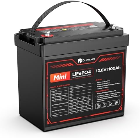 DR PREPARE 12V 300Ah LiFePO4 Battery  Grade A  Cells 3840Wh Rechargeable Lithium Iron Phosphate Battery  200A BMS & Low Temp Cut Off  Small Size for RV  Solar  Off Grid  Camping  Boat  Backup Power