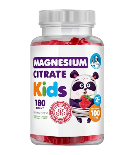 DR  MORITZ Sugar Free Calm Magnesium Gummies for Kids and Adults   Non GMO Magnesium Citrate Gummies   Raspberry Flavor   1 Pack  180 Count