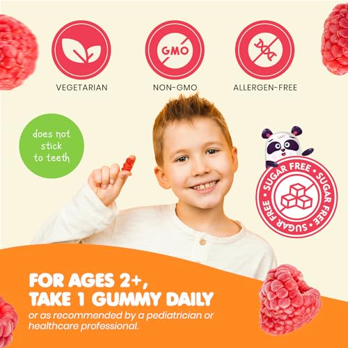 DR  MORITZ Sugar Free Calm Magnesium Gummies for Kids and Adults   Non GMO Magnesium Citrate Gummies   Raspberry Flavor   1 Pack  180 Count