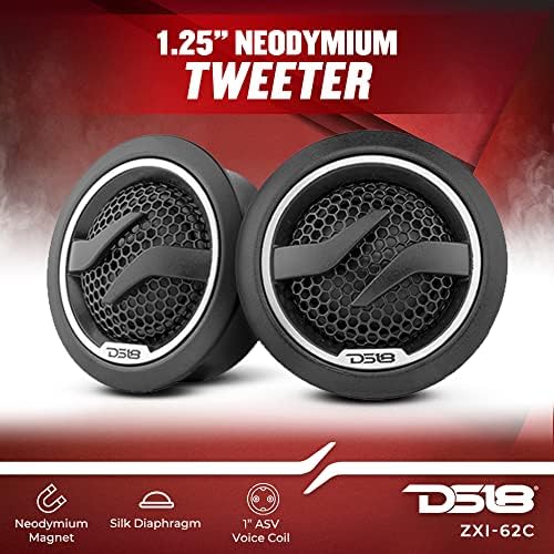 DS18 ZXI 44 4 Car Audio Coaxial Speaker with Built in Neodymium Tweeter and Kevlar Cone   2 Way 150 Watts Max 4 Ohm  2 Speakers 