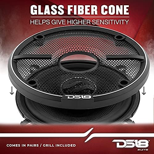 DS18 ZXI 44 4 Car Audio Coaxial Speaker with Built in Neodymium Tweeter and Kevlar Cone   2 Way 150 Watts Max 4 Ohm  2 Speakers 