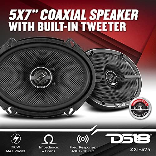 DS18 ZXI 44 4 Car Audio Coaxial Speaker with Built in Neodymium Tweeter and Kevlar Cone   2 Way 150 Watts Max 4 Ohm  2 Speakers 