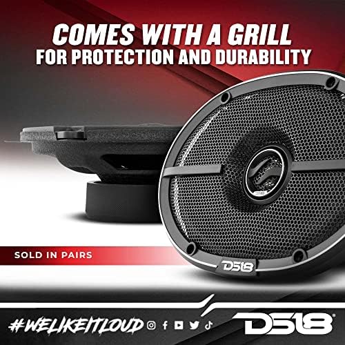 DS18 ZXI 44 4 Car Audio Coaxial Speaker with Built in Neodymium Tweeter and Kevlar Cone   2 Way 150 Watts Max 4 Ohm  2 Speakers 