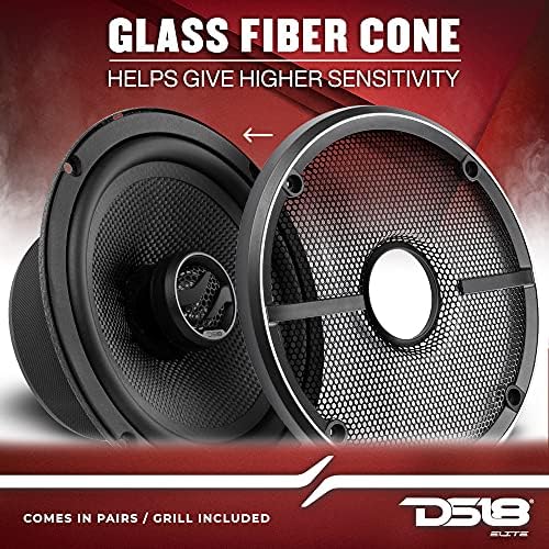 DS18 ZXI 44 4 Car Audio Coaxial Speaker with Built in Neodymium Tweeter and Kevlar Cone   2 Way 150 Watts Max 4 Ohm  2 Speakers 