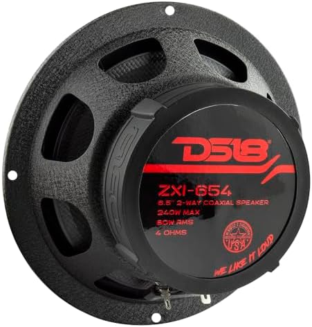 DS18 ZXI 44 4 Car Audio Coaxial Speaker with Built in Neodymium Tweeter and Kevlar Cone   2 Way 150 Watts Max 4 Ohm  2 Speakers 