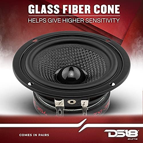 DS18 ZXI 44 4 Car Audio Coaxial Speaker with Built in Neodymium Tweeter and Kevlar Cone   2 Way 150 Watts Max 4 Ohm  2 Speakers 
