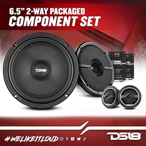 DS18 ZXI 44 4 Car Audio Coaxial Speaker with Built in Neodymium Tweeter and Kevlar Cone   2 Way 150 Watts Max 4 Ohm  2 Speakers 