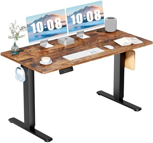 DUMOS 40 Inch Electric Standing Desk Height Adjustable  Sit to Stand Up Computer Workstations Work PC Table Home Office Study Writing Gaming Desks with Memory Presets for Walking Pad  Bedroom  Black