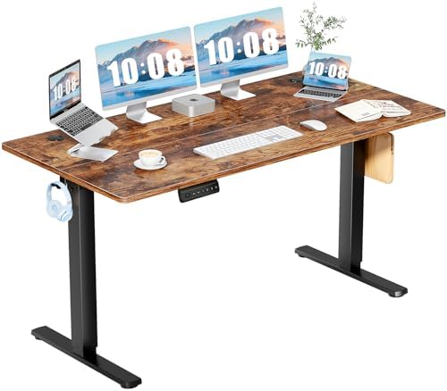 DUMOS 40 Inch Electric Standing Desk Height Adjustable  Sit to Stand Up Computer Workstations Work PC Table Home Office Study Writing Gaming Desks with Memory Presets for Walking Pad  Bedroom  Black