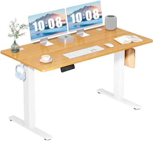 DUMOS 40 Inch Electric Standing Desk Height Adjustable  Sit to Stand Up Computer Workstations Work PC Table Home Office Study Writing Gaming Desks with Memory Presets for Walking Pad  Bedroom  Black