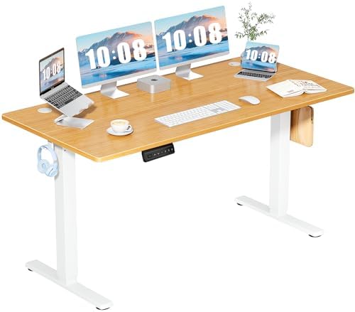 DUMOS 40 Inch Electric Standing Desk Height Adjustable  Sit to Stand Up Computer Workstations Work PC Table Home Office Study Writing Gaming Desks with Memory Presets for Walking Pad  Bedroom  Black
