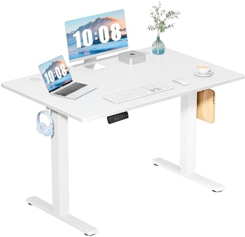 DUMOS 40 Inch Electric Standing Desk Height Adjustable  Sit to Stand Up Computer Workstations Work PC Table Home Office Study Writing Gaming Desks with Memory Presets for Walking Pad  Bedroom  Black