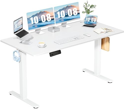 DUMOS 40 Inch Electric Standing Desk Height Adjustable  Sit to Stand Up Computer Workstations Work PC Table Home Office Study Writing Gaming Desks with Memory Presets for Walking Pad  Bedroom  Black