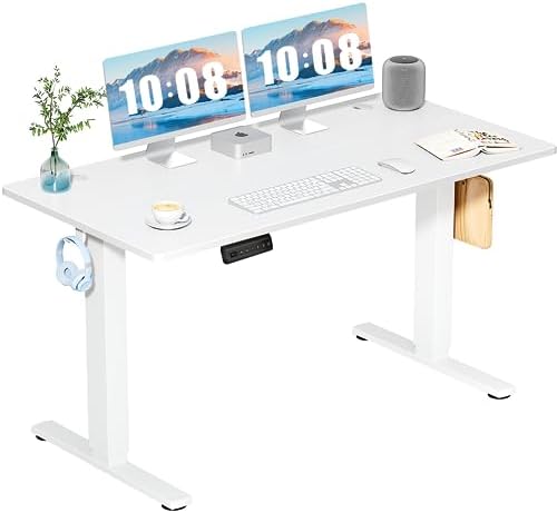 DUMOS 40 Inch Electric Standing Desk Height Adjustable  Sit to Stand Up Computer Workstations Work PC Table Home Office Study Writing Gaming Desks with Memory Presets for Walking Pad  Bedroom  Black