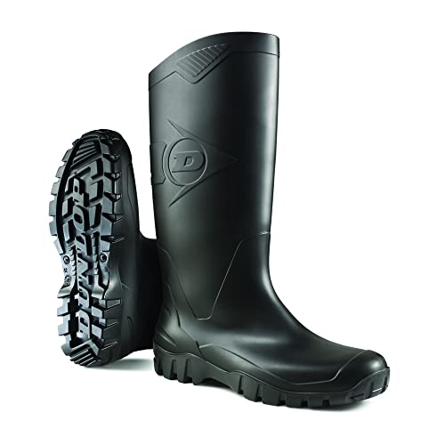 DUNLOP Protective Footwear  Dane  100  Waterproof PVC  Lightweight and Durable Protective Footwear  MD0HD01 11  Size 11  Black