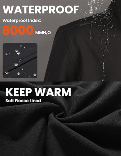 DURAWERK Softshell Jacket Mens Fleece Jacket Water Resistant Jackets Work Jackets for Men Tactical Jacket Windbreaker