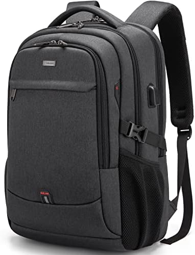 DUSLANG 17 Inch Laptop Backpack for Travel Water Resistant College Backpack for Men/Women Laptop Bag with USB Charging Port Black
