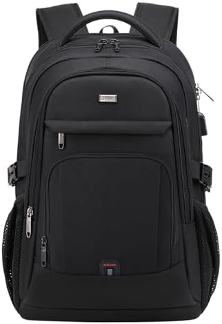 DUSLANG 17 Inch Laptop Backpack for Travel Water Resistant College Backpack for Men/Women Laptop Bag with USB Charging Port Black